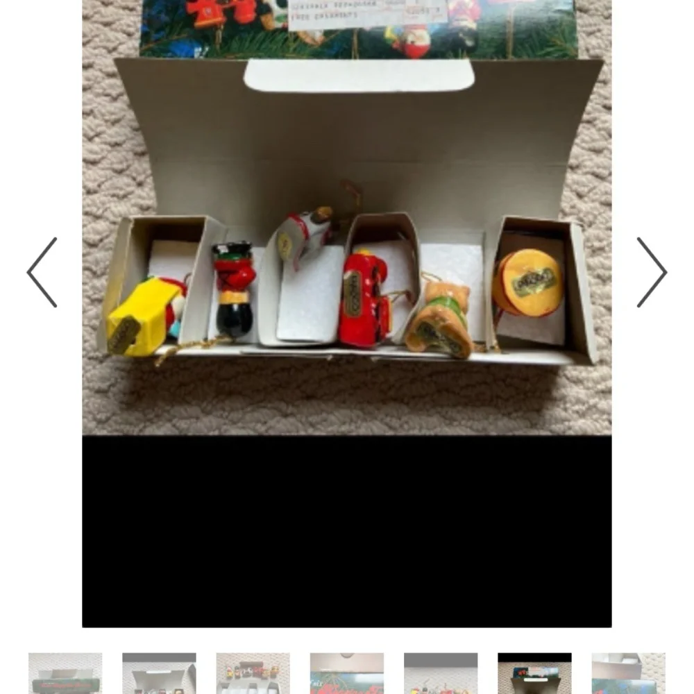 Vintage 1978 Christmas Ornaments Six in Box VGC